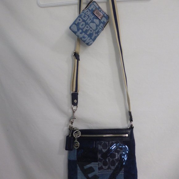 COACH POPPY, jean material purse & matching wallet